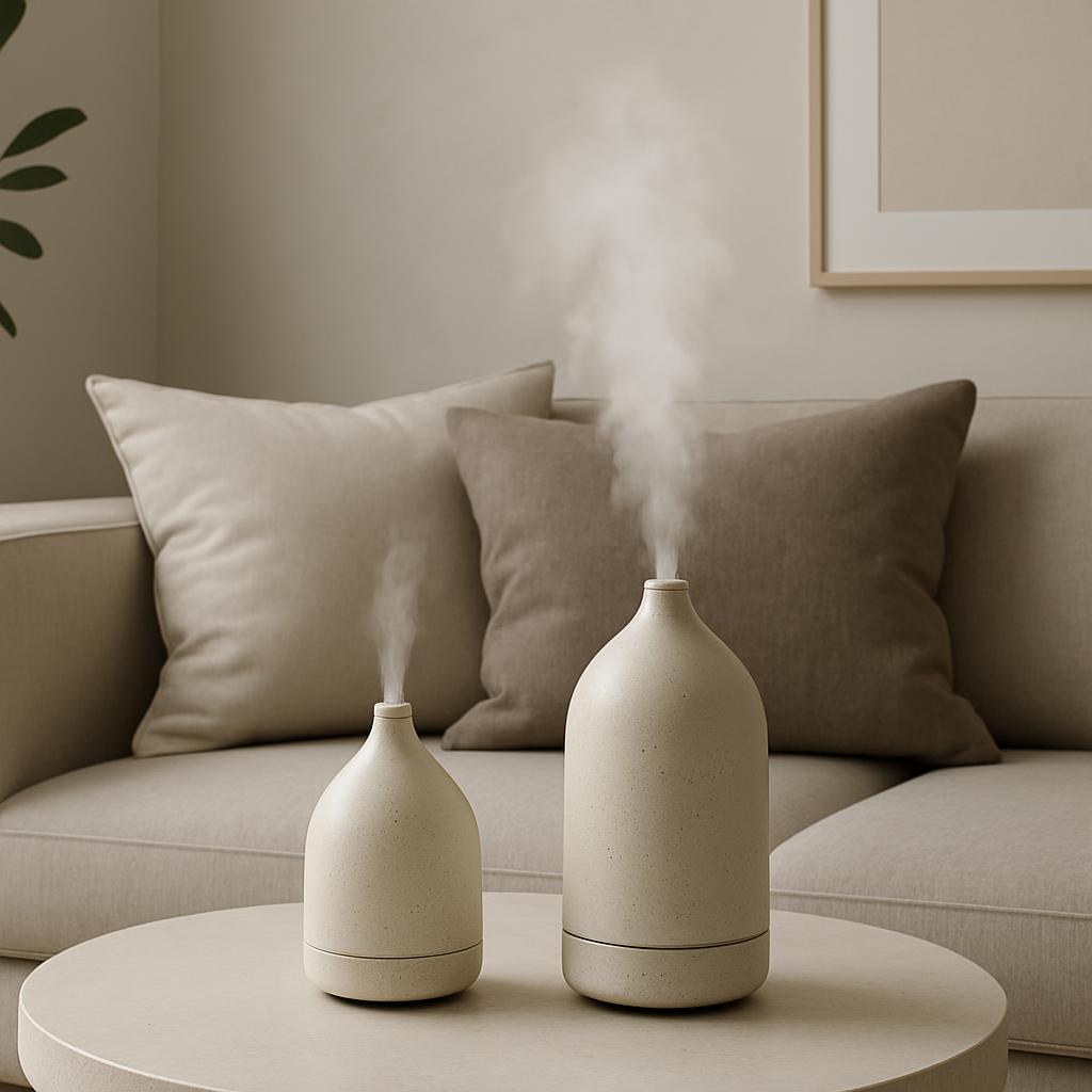 Le décor intérieur nourrissent_preferences. La vapeur d'huile essentielle se diffuse confortablement. Le mobilier est/reve...